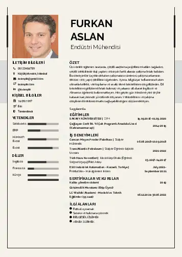 Endüstri Mühendisi CV Örnekleri cv indir